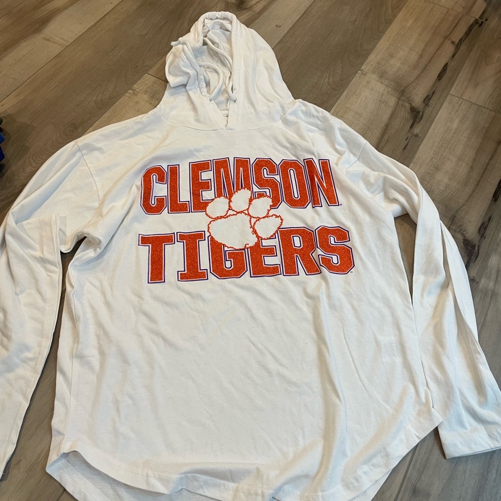 Pressbox White Clemson Tigers Hoodie